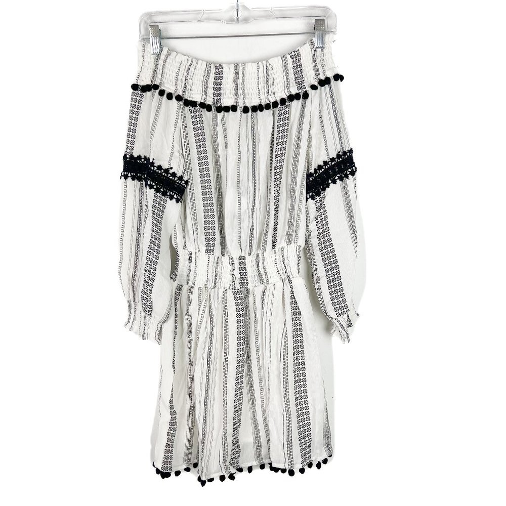 NWT Line & Dot Off the Shoulder Pom Pom Mini Dress Size Small S NEW